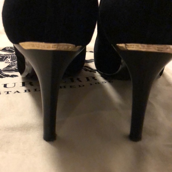 Burberry Black Suede Heritage Lock Booties - Picture 6 of 7